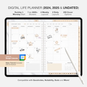 Notability planner, iPad Planner, Life Planner, Dated digital Planner, 2024 Digital Planner, Digital Journal, Goodnotes Planner