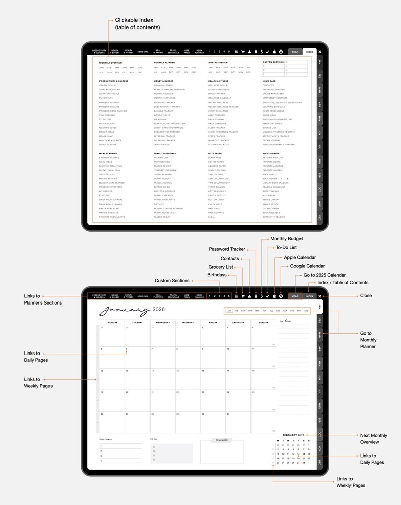 2026 Dated Digital Planner, Goodnotes & Notability Compatible (PDF ...