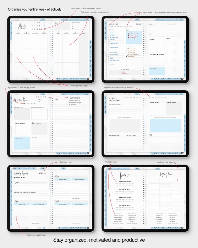 2023 Digital Planner Goodnotes Planner Ipad Planner Daily Etsy