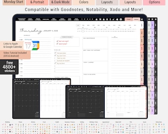 Agenda numérique 2026, Goodnotes, compatible Notability (téléchargement PDF)
