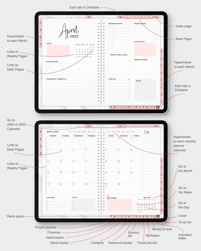 Digital Planner Goodnotes Planner Digital Planner Goodnotes Etsy