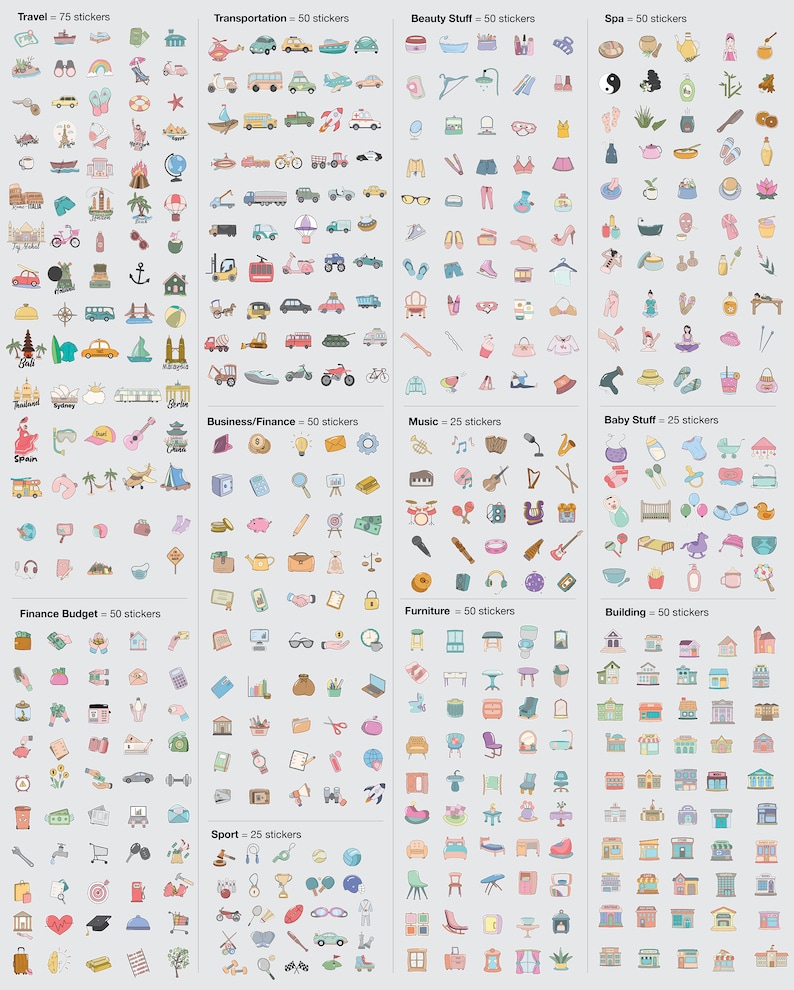 Digital Stickers, Everyday Life Digital Stickers, Goodnotes Stickers ...