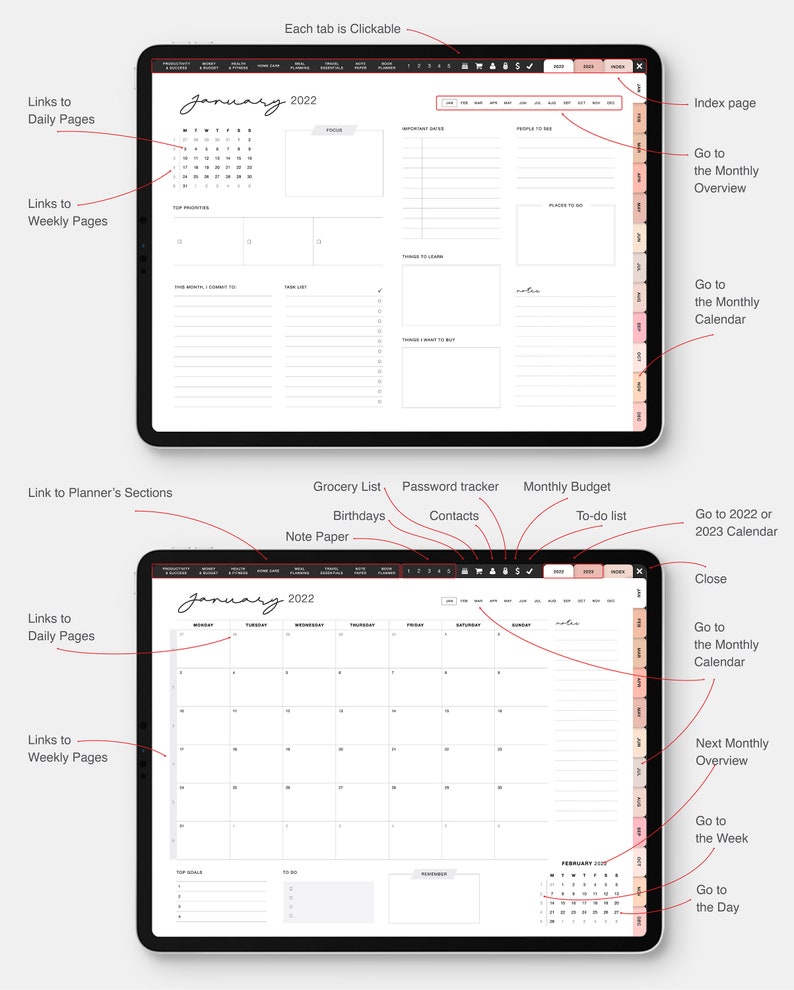 Goodnotes Planner Ipad Planner Notability Planner Digital Etsy