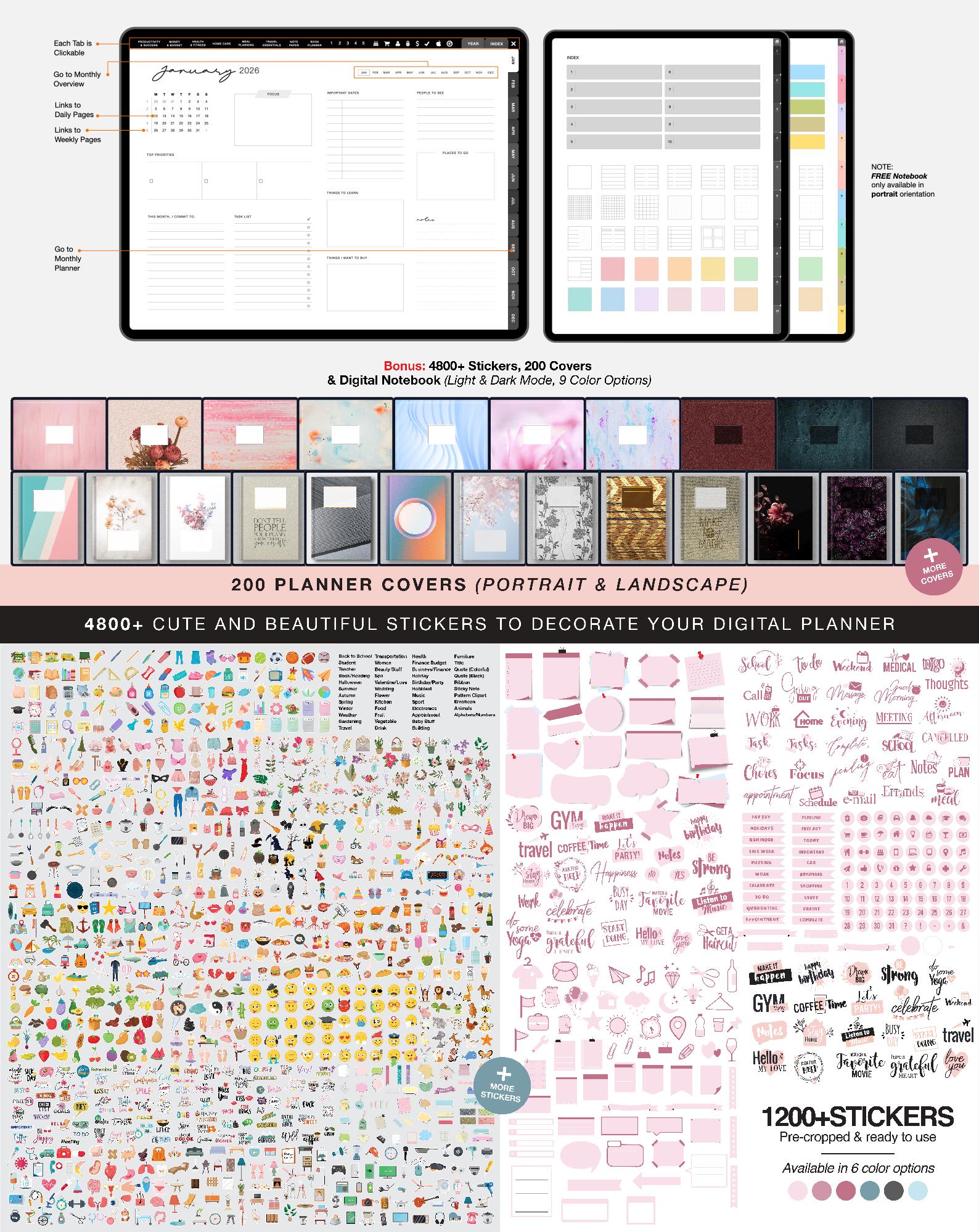2026 Dated Digital Planner, Goodnotes & Notability Compatible (PDF ...