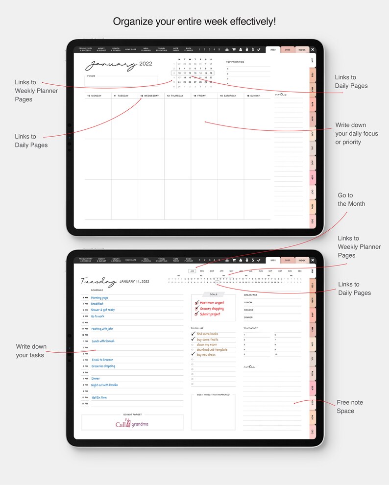 Goodnotes Planner Ipad Planner Notability Planner Digital Etsy