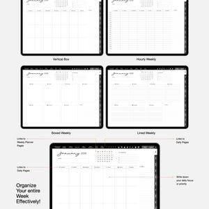 2026 Dated Digital Planner, GoodNotes & Notability Compatible (PDF Download) image 3