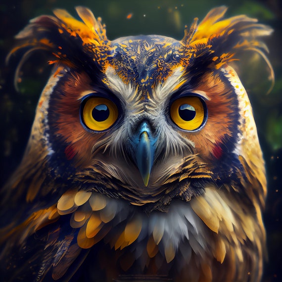Buy Stunning Owl Portrait. A.I Generated Art. Digital Art. Printable.  Online in India - Etsy