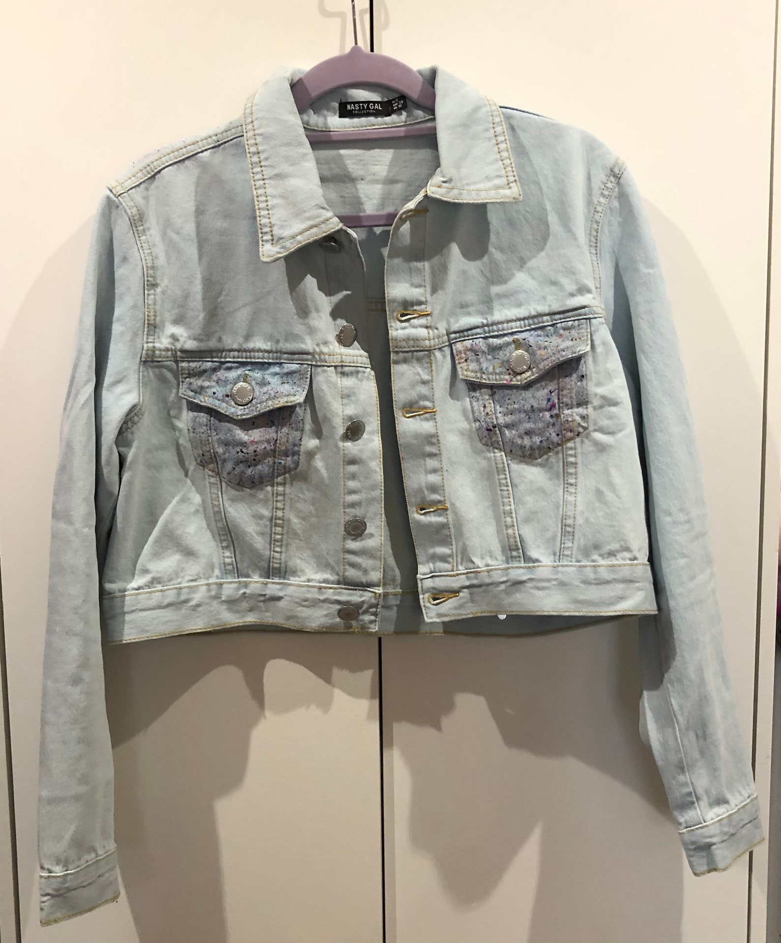 Paint Splatter Denim Jacket Etsy