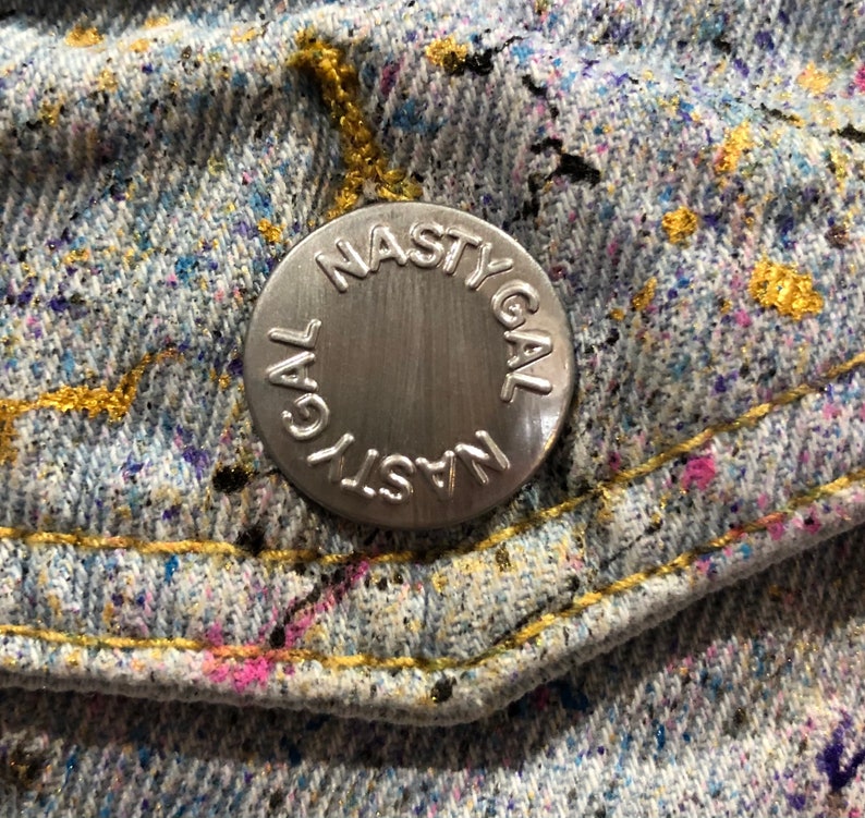 Paint Splatter Denim Jacket Etsy