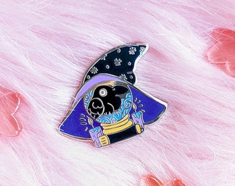 Crystal Ball Raven Enamel Lapel Pin | Witch pin | Goth gift | Strawborble