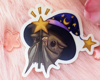Vinyl Sticker (Clear) Magical Witch Leaf Nose Brown Bat
