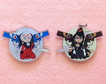 Bayonetta & Jeanne Acrylic Charm | Umbran Sisters, Girl Gamer Ita Bag