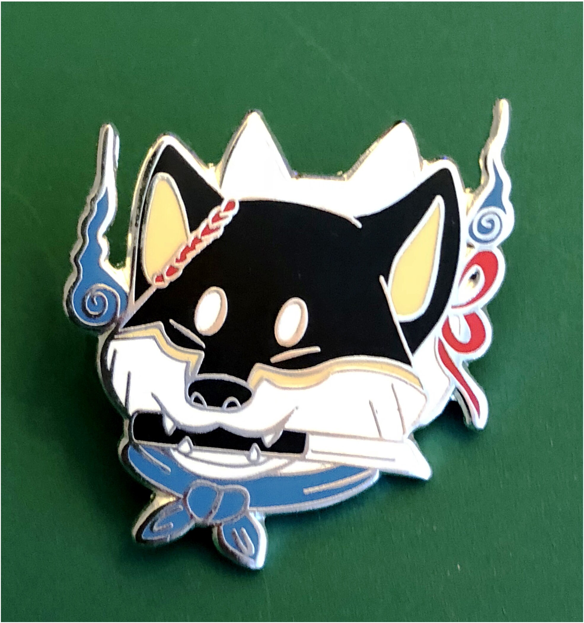 50 mm Hard Enamel Pin Shiba Inu Samurai Enamel Lapel Pin