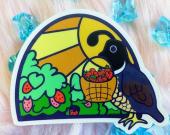 Vinyl Sticker (Clear) Strawberry Quail Fields