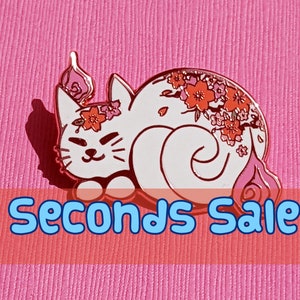SECONDS SALE Sakura Bakeneko Enamel Pin | Sakura Collection
