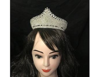 Diadème de Swarovski, couronne de diadème, diadème de Swarovski, Silver Crown, ensemble de cristaux de diadème, mariage vintage, diadème de