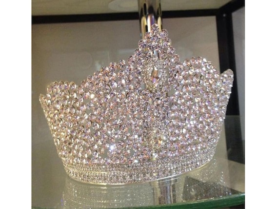 Wedding Tiara Crown, Crystals Silver Crown, Gold Crystals 