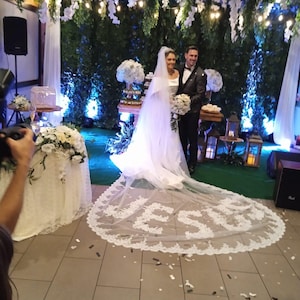 Bespoke Veil Embroidery, Church Veil for Bride, Jesus embroidery veil,  simple monogram veil, Jesus Word On Bride Veil For wedding