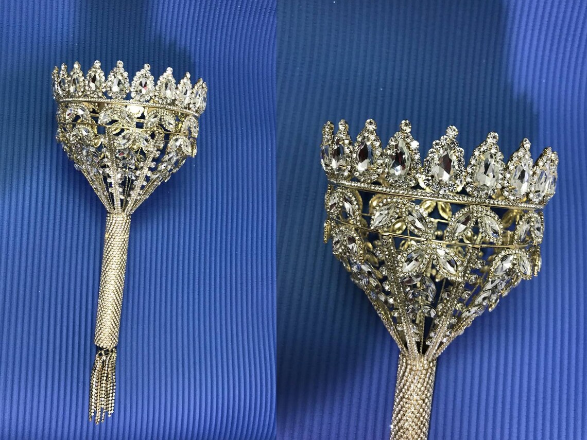 Flower Bouquets Holder Crystals Bouquets Holder Rhinestones Etsy