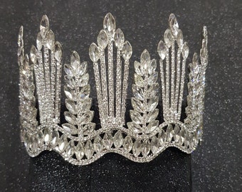 Diadème de Swarovski, couronne de diadème, diadème de Swarovski, Silver Crown, ensemble de cristaux de diadème, mariage vintage, diadème de