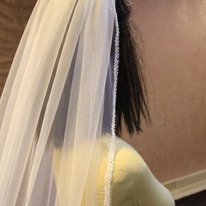 bridal veil Beaded edge, Ivory beaded Veil, Veil with beads Edge, cathedral Veil beaded Trim, off white Beads veil, royal Veil for Bride