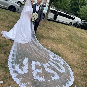 Bespoke Jesus Veil, Embroidery Veil, Church Veil for Bride, Jesus embroidery veil,  simple monogram veil, Jesus Word On Bride Veil