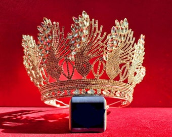 Queen Gold Crowns for Bride, Wedding Hair Jewelry, Vintage Silver Crowns, Tiaras Prom Diadem, Hair Ornaments, bride Accessories tiaras