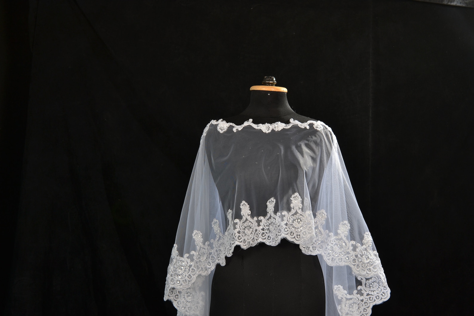 Bridal Lace Cape Veil Wedding Cathedral Cape Veil White off Etsy