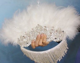 Grand Bouquet D'éventails De Mariage En Plumes D'autruche - Neuf