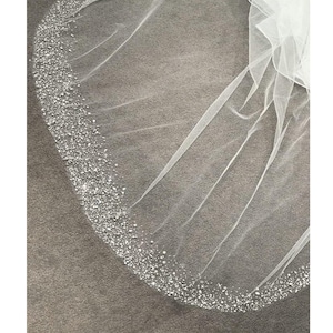 Strasssteine Schleier der Kathedrale, Crystal Edge Veil, Perlenschleier der Kathedrale, Kapelle Kristallschleier, königlicher Hochzeitsschl