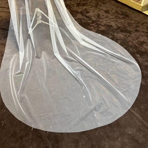 Borde de lápiz Velo suave Velo de novia de boda Marfil Velo de lápiz Velo de novia Codo Punta de los dedos Capilla Longitud de la catedral v imagen 4