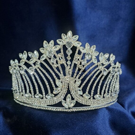 Tiaras Crowns Tiara Silver Crown Tiara Crystals Set Wedding Tiara Vintage Rhinestones Tiara Crown Queen Crown Silver Etsy UK