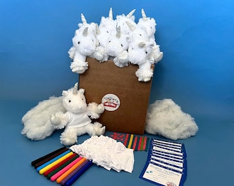 White unicorn 10 pack  deluxe with t shirts make your own plush unicorns - ParTPets