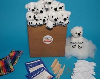 Polar Bear 10 pack deluxe with t shirt pack -  Make your own Plush Polar Bears - ParTPets