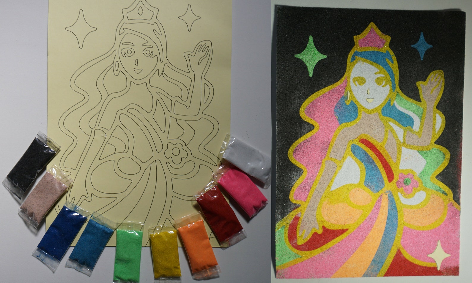 Kids Sand Art Kit 5 Pack of Sand Art Cards and Sand Kids Etsy