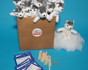 Husky Dog Plush Teddy Making Kit 10 Pack (Basic) no t shirts - ParTPets