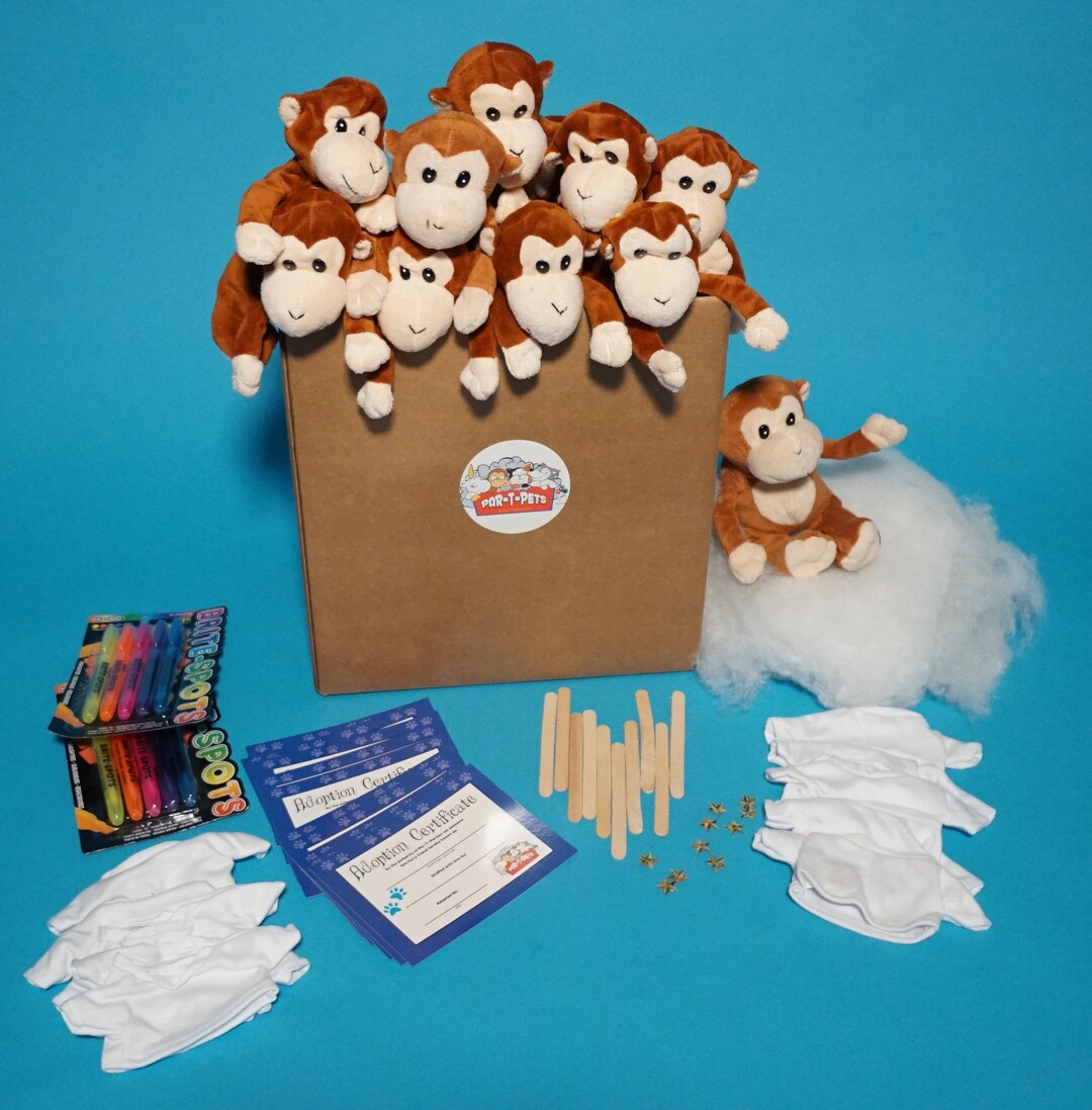 Monkey 10 Pack Deluxe With T Shirt Make Your Own Monkey Partpets - Etsy