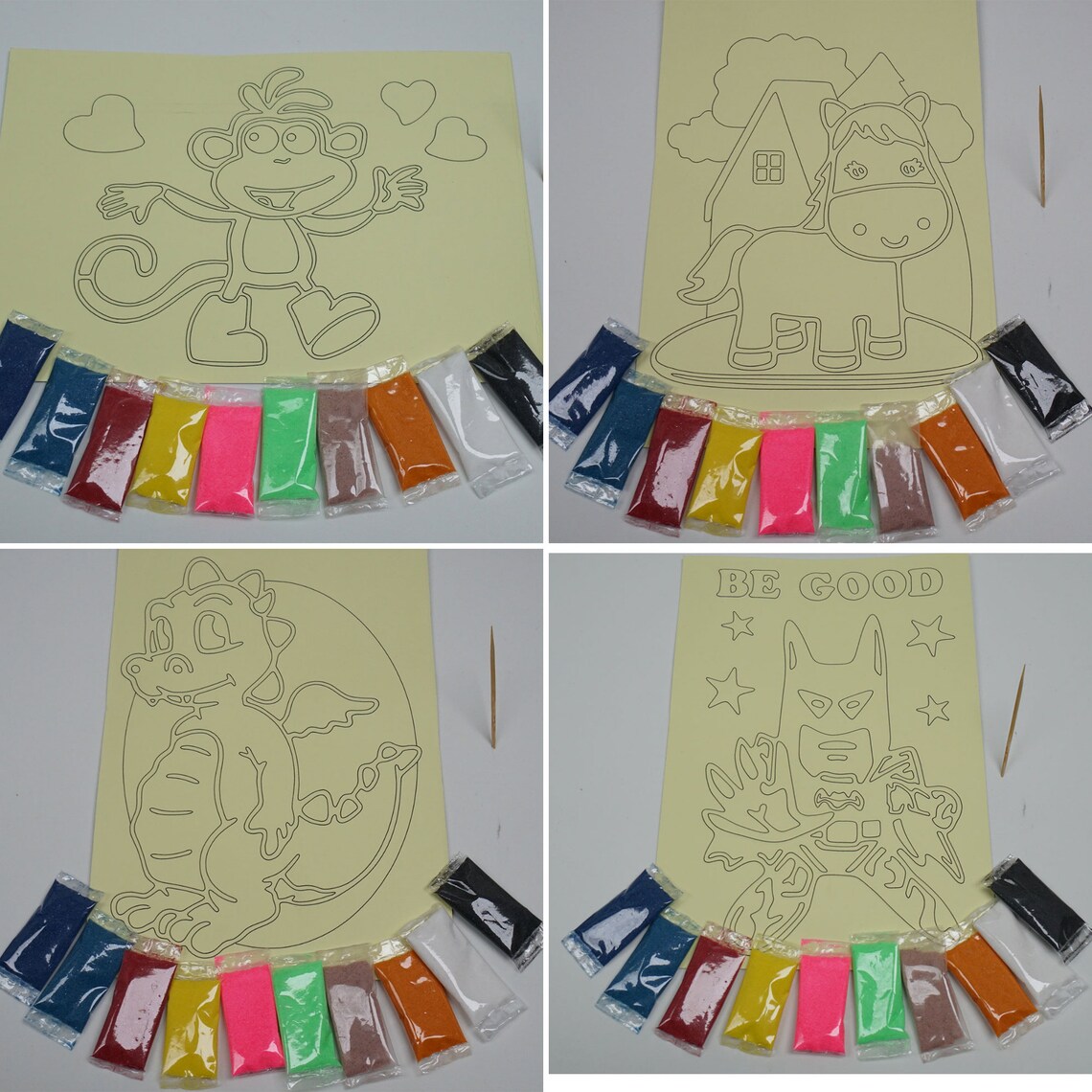 Kids Sand Art Kit 5 Pack of Sand Art Cards and Sand Kids Etsy