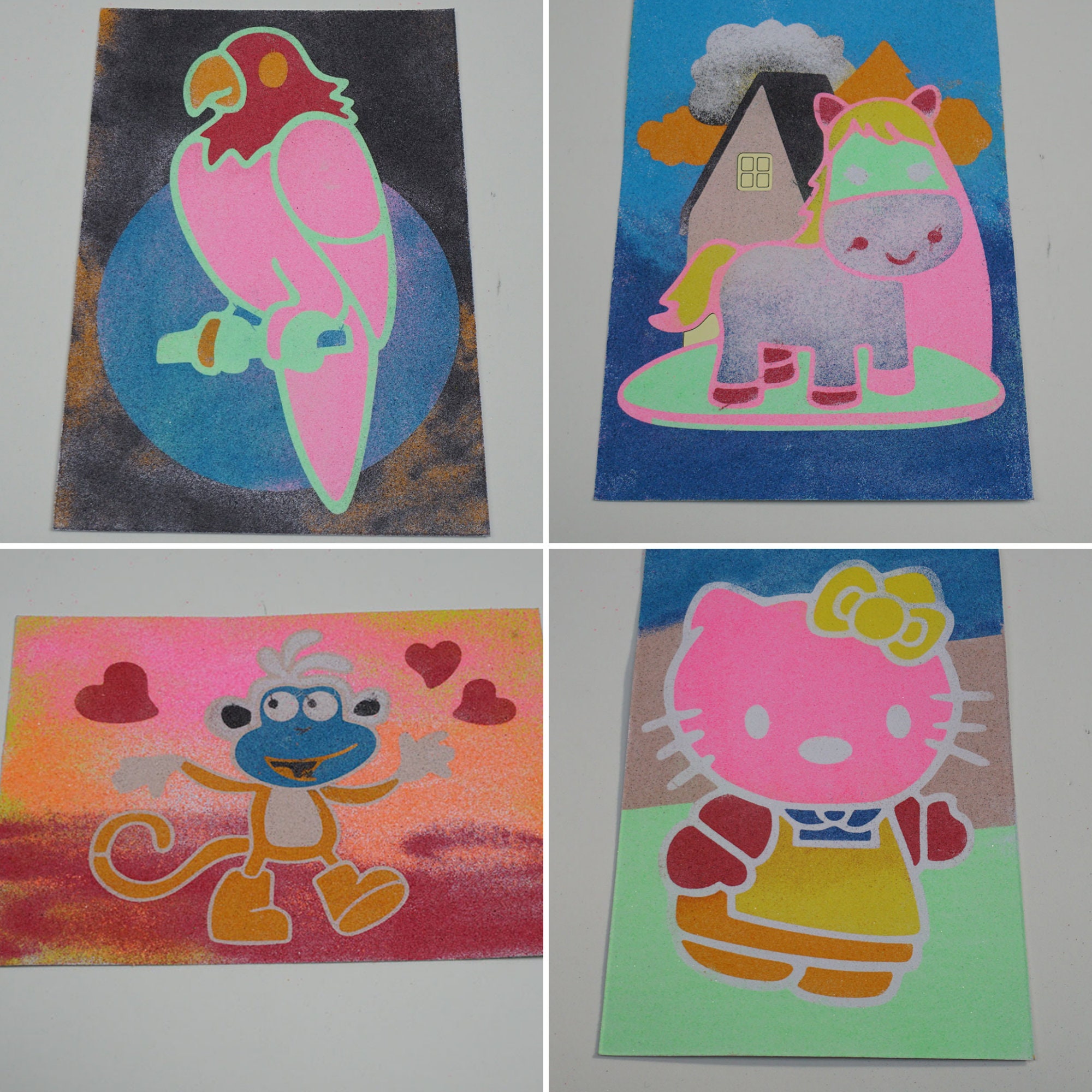 Kids Sand Art Kit 5 Pack of Sand Art Cards and Sand Kids Etsy