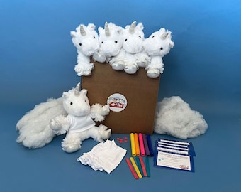 White Unicorn 5 Pack  deluxe with T-Shirts- Unicorn craft and party favors - ParTPets