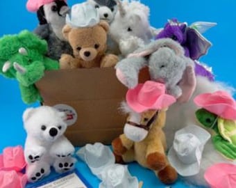 Mix and Match Adopt and Stuff ParTPets 10-Pack with Western Hat Decorating Activity
