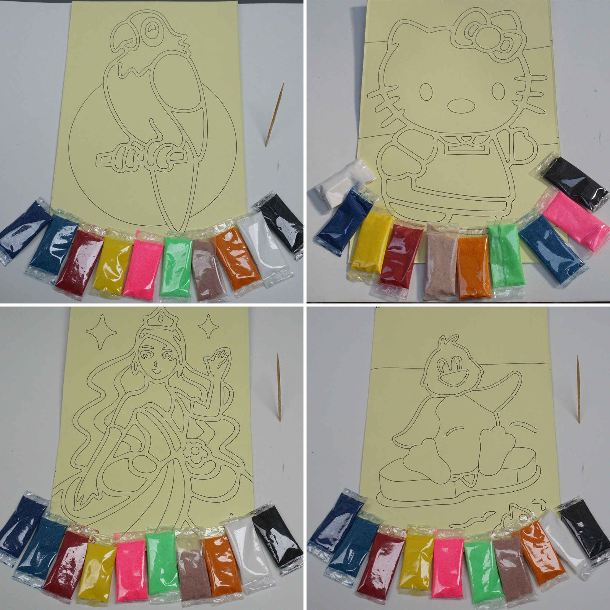 Kids Sand Art Kit 5 Pack of Sand Art Cards and Sand Kids Etsy