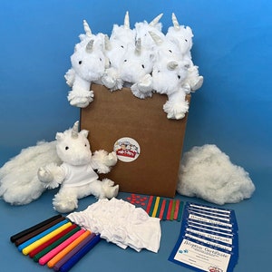 White Unicorn 10 Pack  deluxe with T-Shirts - make your own plush unicorns - ParTPets