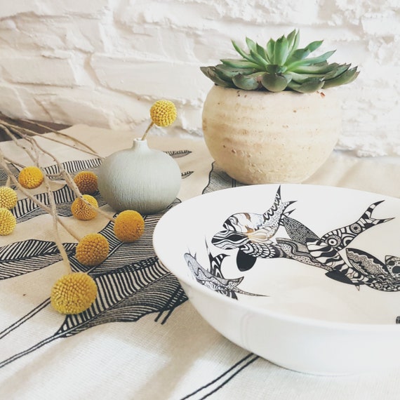 Fish Design, Fine Bone China, Cereal