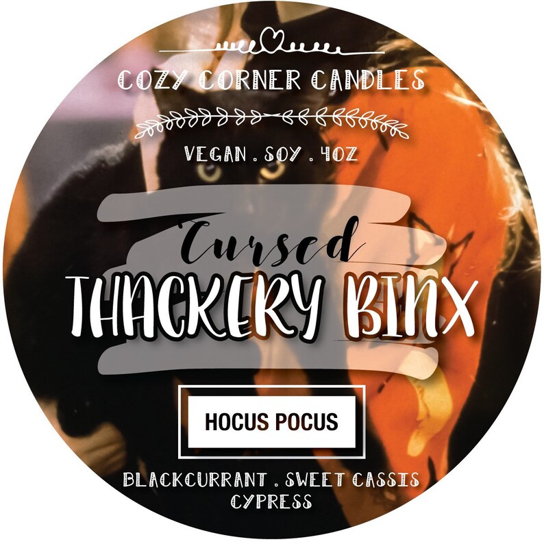 4 oz tin Hocus Pocus Scented Soy Candle Cursed Thackery Binx