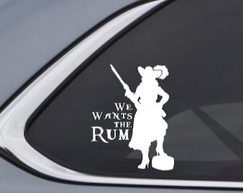 We Wants the Rum Redhead Redd Car Decal Sticker -Inspired by Disney Pirates of the Caribbean Disneyland and Magic Kingdom Custom Vinyl Decal