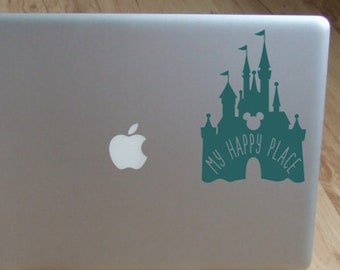 Cinderella Castle My Happy Place Silhouette - Disney World and Disneyland Inspired Custom Vinyl Decal