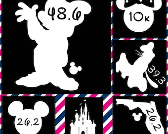 Walt Disney World Half Marathon 10k Goofy Dopey Challenge Running Distance Run Decal - inspired by runDisney races - Decal