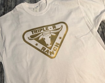 UNISEX Triple R Ranch Crew Neck T-shirt - Inspired by Mickey Mouse Club Spin and Marty Serial - Multiple Size & Color Options