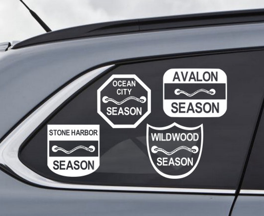 Beach Tag Decal New Jersey Shore Points Choose Your Design, Town, Color